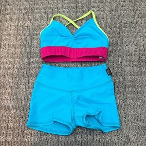 Vibrant Blue and Pink kids dance set